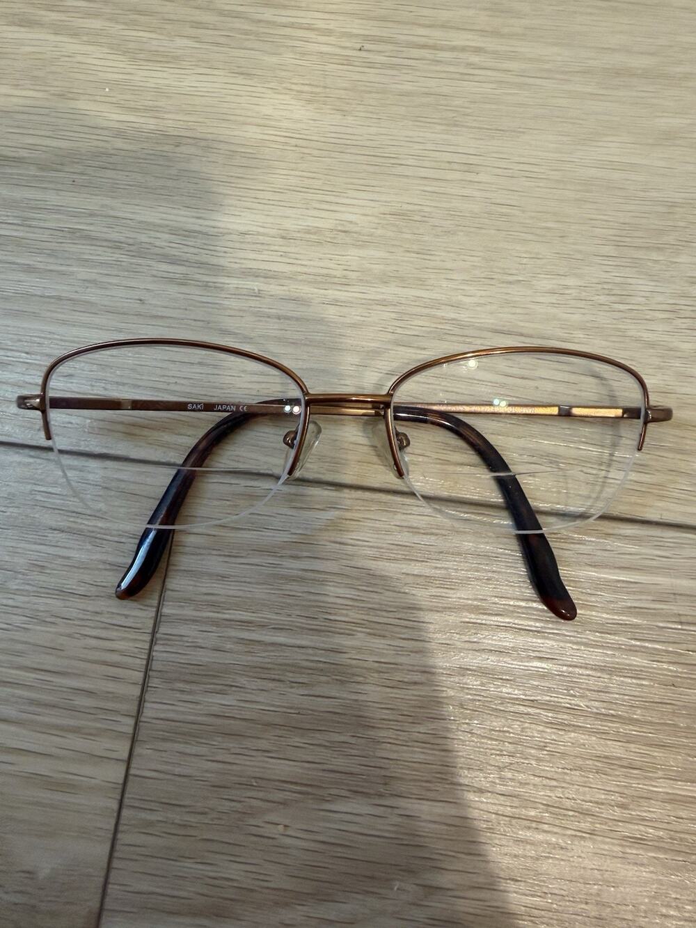 VTG Saki Eyeglasses Mod 409 Brown Japan Spring Temples 52-17-140 *Frames Only
